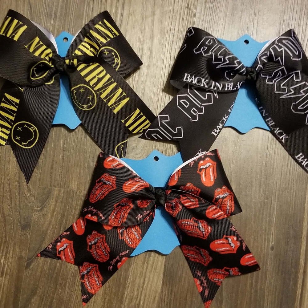 Rock n roll cheer bow 3pc set
